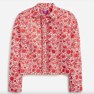 NWT J. Crew Cropped Garçon shirt in Liberty® Sambourne Fabric Red Size 12